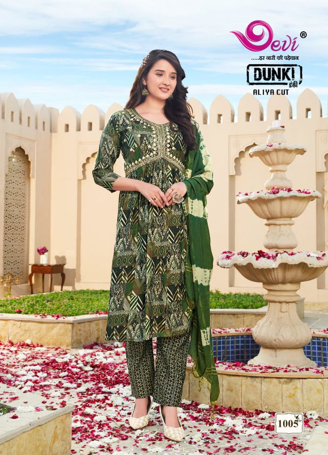 Devi Dunki Vol 1  By Devi Printed Embroidery Kurti With Bottom Dupatta Wholesale Price In Surat
